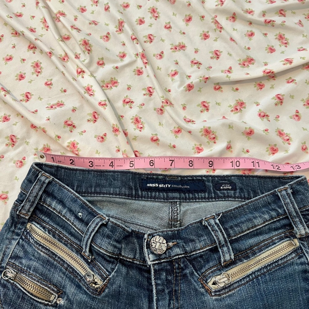 vintage miss sixty low rise skinny jeans with cute zipper pockets - Picture 7 of 9